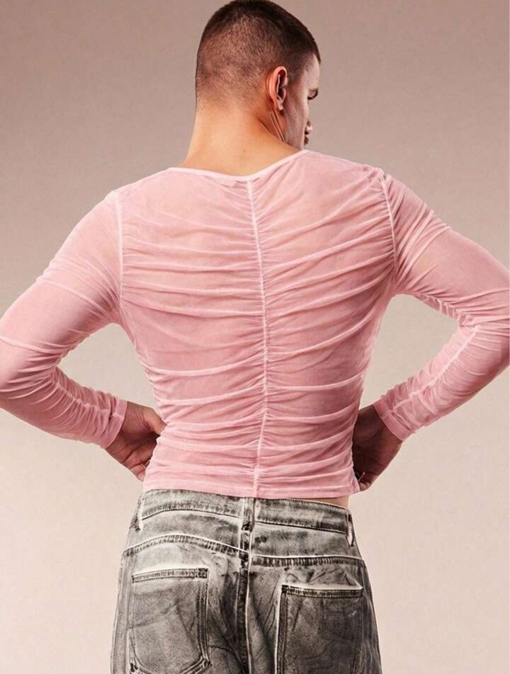 Men's Solid Color Round Neck Slim Fit Casual Daily Wear Sleeve T-Shirt